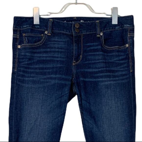 American Eagle Women's Artist Bootcut Dark Wash Mid Rise Jeans Size 14 - Picture 3 of 6